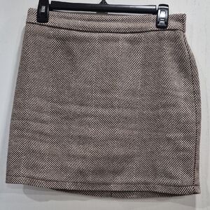 SHEIN Brown Chevron Mini Skirt